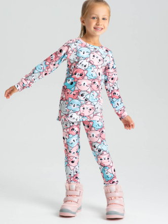 Термокомплект: брюки, толстовка для девочек PlayToday 32322020
